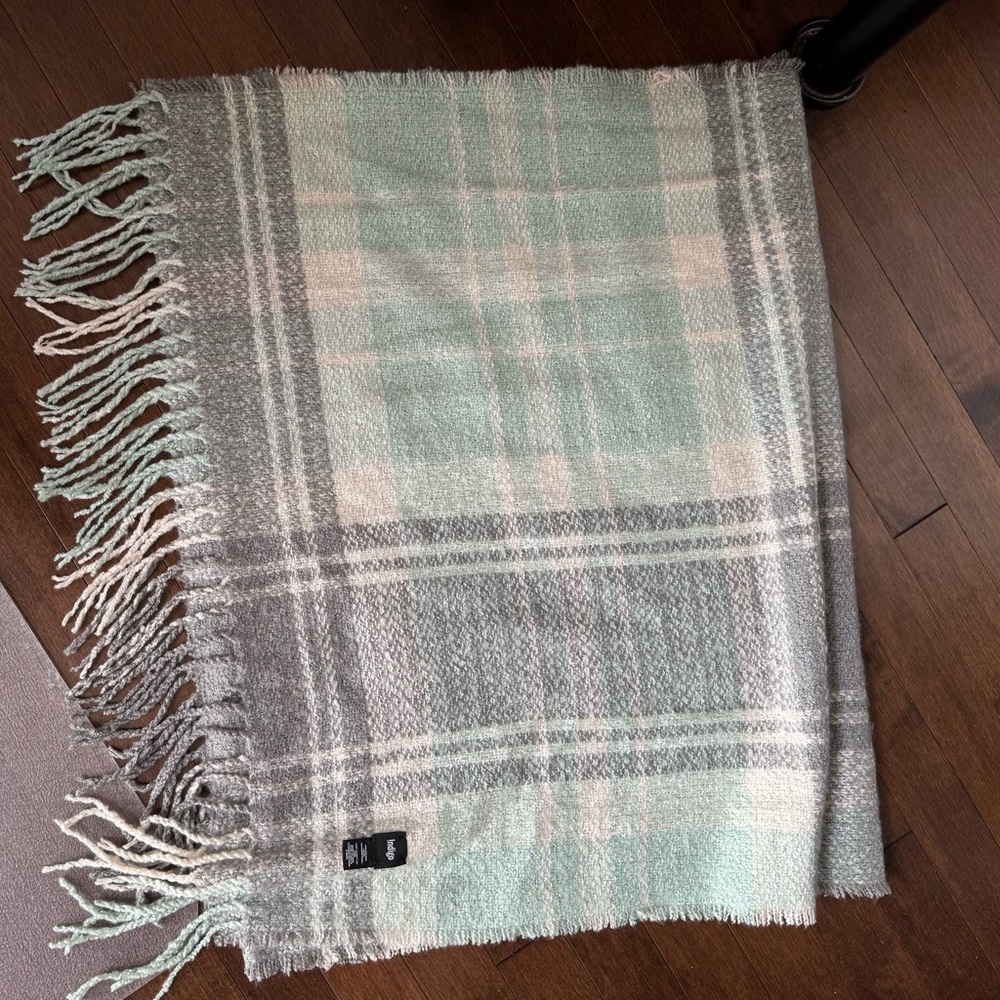 Plaid Fringe Throw Scarf